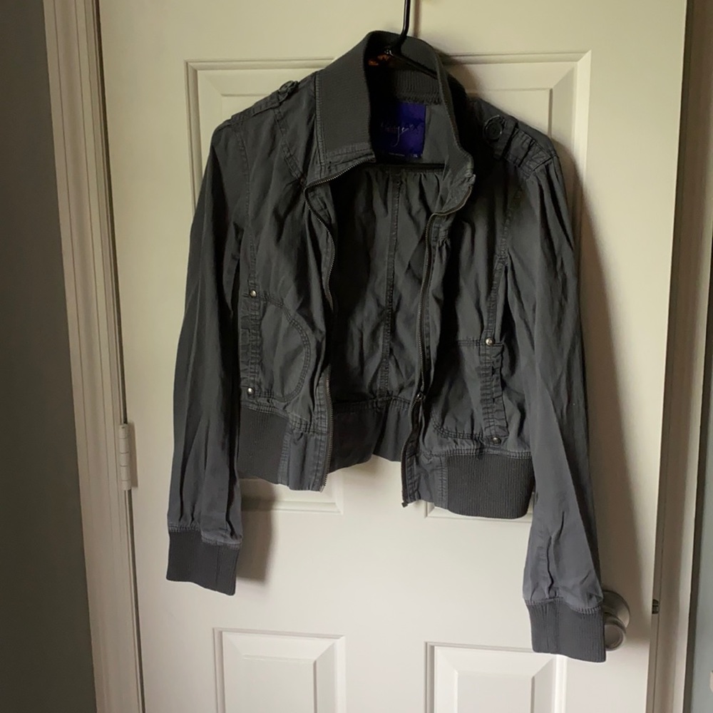 Gray Bomber Jacket